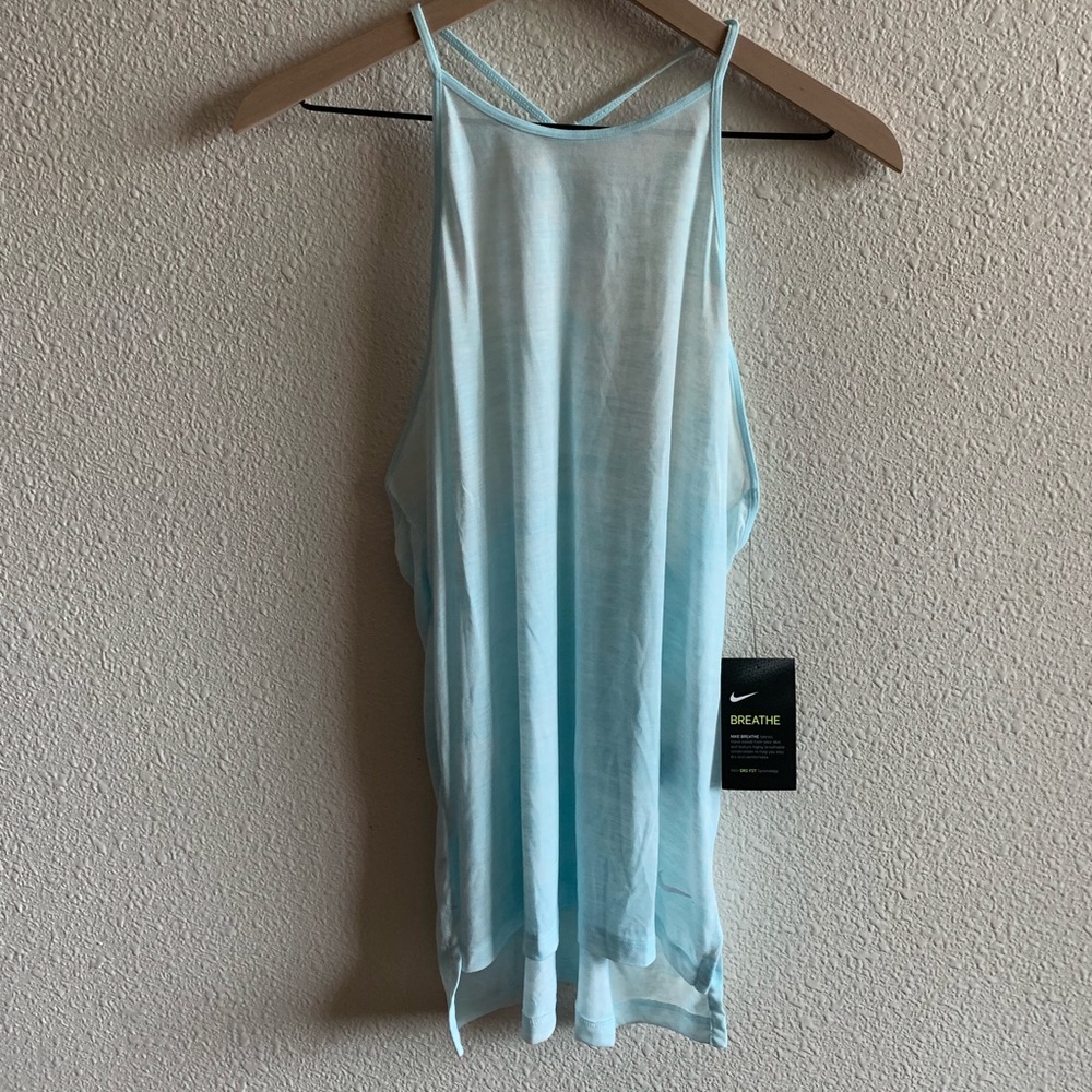 Nike women’s breathe tank top blue NWT